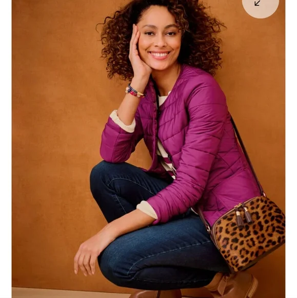 Talbots Quilted Collardless Jacket Size Large New - Picture 13 of 13